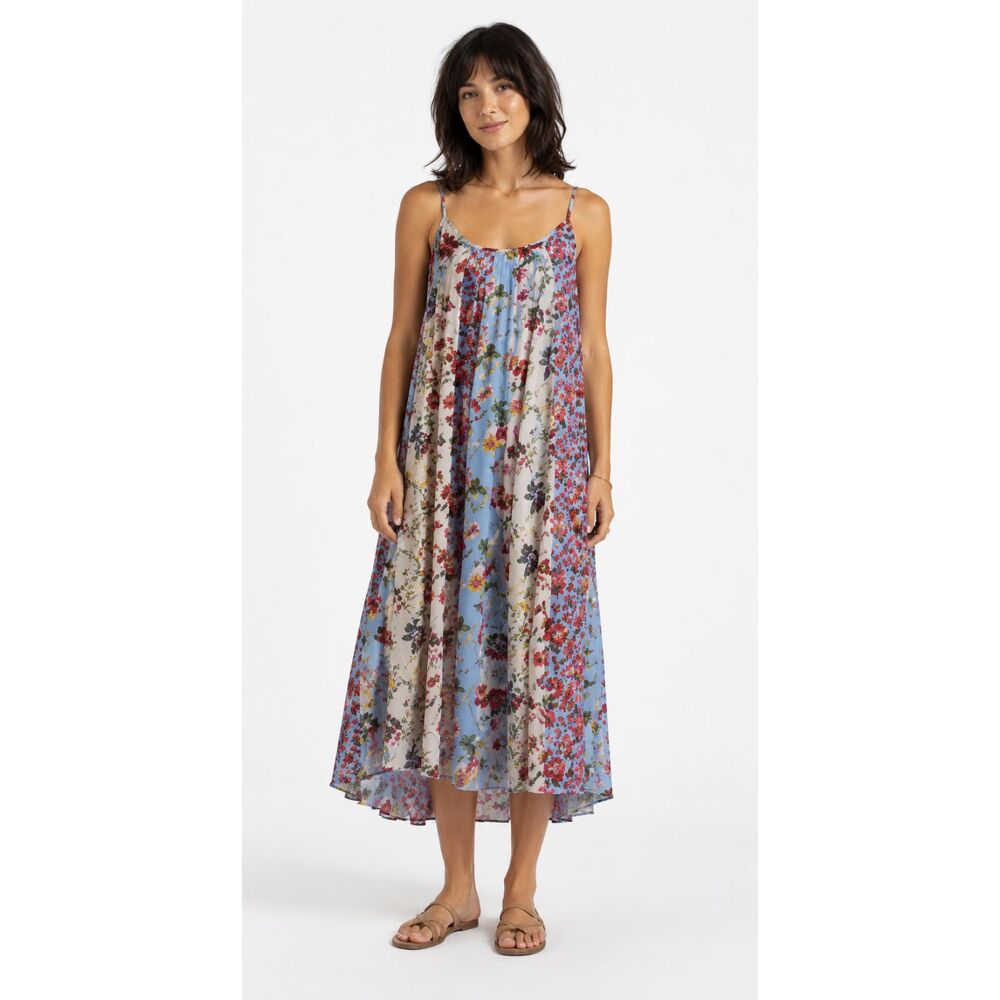 New Umgee S 4 6 8 Floral Mixed Print Adjustable Spaghetti Strap Flowy Maxi Dress